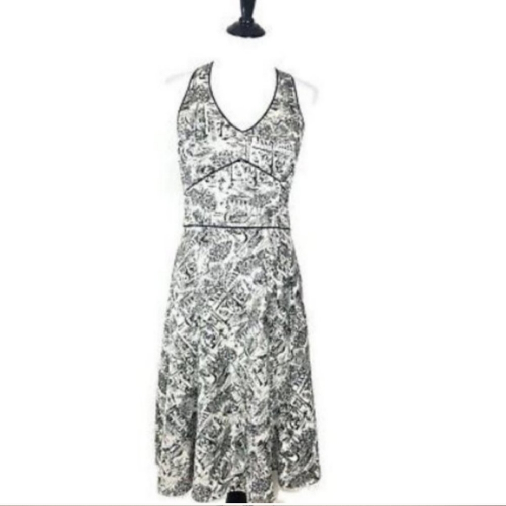 Anne Taylor 6 petite cafe print dress